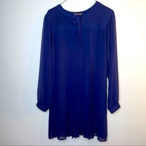 Anthropologie Sanctuary Feeling Prairie Navy Blue Sheath Dress. Size Small